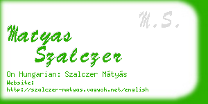 matyas szalczer business card